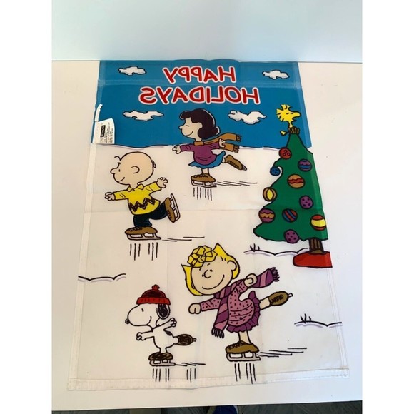 JetMax Holiday Peanuts Skating Christmas Garden Flag Snoopy Charlie